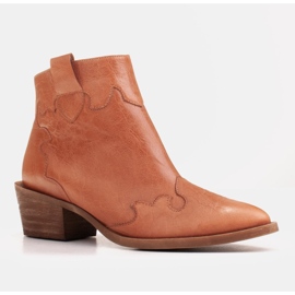 Marco Shoes Červené kozačky z nepravidelně zvrásněné přírodní kůže vícebarevný 1