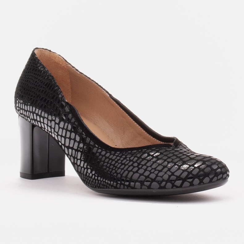 Hladké a pohodlné černé lodičky Marco Shoes černý 1