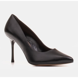Marco Shoes Černé jehlové podpatky z měkké lícové kůže černý 1