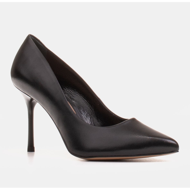 Marco Shoes Černé jehlové podpatky z měkké lícové kůže černý 1