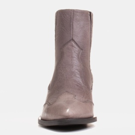 Marco Shoes Šedé retro kovbojské boty s pokrčenou kůží šedá 1 Marco Shoes Šedé retro kovbojské boty s pokrčenou kůží šedá 1