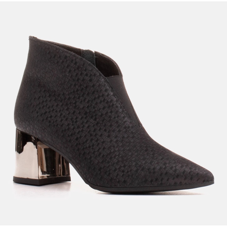 Marco Shoes Štíhlé boty s gumou v horní části a kovovou patou černý 2