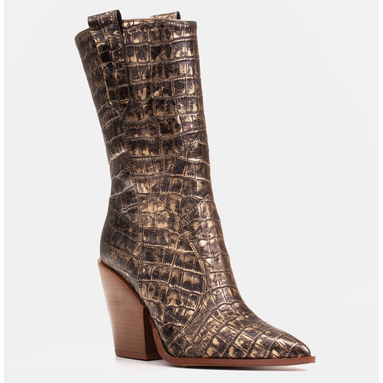 Marco Shoes Marco boty 1408K staré zlaté kovbojské boty zlatý 1
