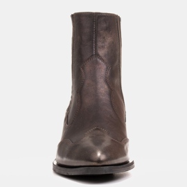 Marco Shoes Černé kovbojské boty, vybledlá stará zlatá kůže černá zlatý 1