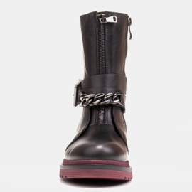 Marco Shoes Dámské turistické boty Marco 1262B s řetízkem, Glany černý 1