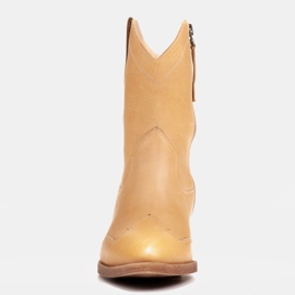 Marco Shoes Kovbojské boty z ručně leštěné kůže bez izolace žluť 1