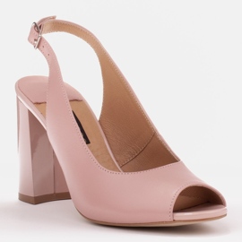 Marco Shoes Dámské sandály na vysokém podpatku růžový 1