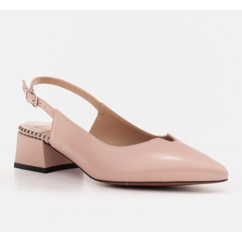 Marco Shoes Nízké lodičky na otevřeném podpatku z jemné přírodní kůže růžový 1