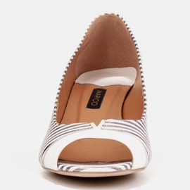 Marco Shoes Lodičky s otevřenou přední částí, chromová pata stříbrný 1