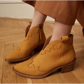 Marco Shoes Neizolované boty se semišovými a vlnitými vložkami hnědý žluť 1