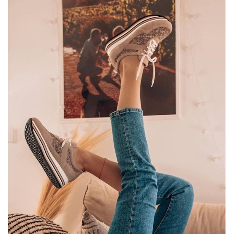 Marco Shoes Tenisky na silné podrážce s prodyšnou síťovinou béžový 1