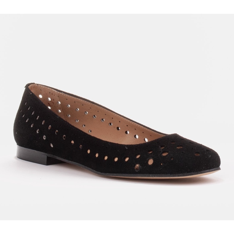 Marco Shoes Dámské balerínky s perforací na svršku černý 1