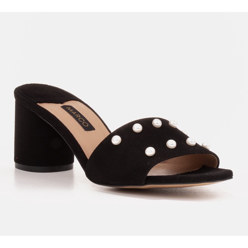 Marco Shoes Dámské pantofle Marco z přírodního semiše černá 1