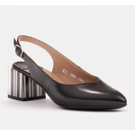 Marco Shoes Elegantní dámské lodičky na zebrovém podpatku černý 1