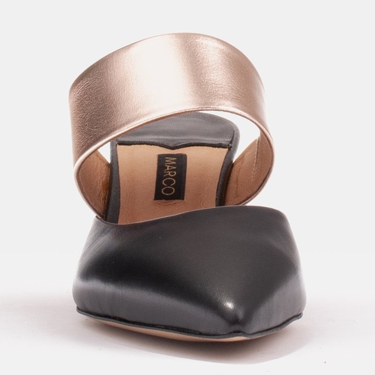 Marco Shoes Elegantní dámské lodičky na léto černý zlatý 1