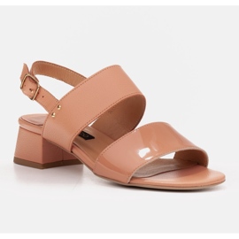 Marco Shoes Sandály Cinta s podpatkem potaženým kůží oranžový 1