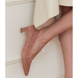 Marco Shoes Dámské lodičky se zajímavou perforací růžový 1