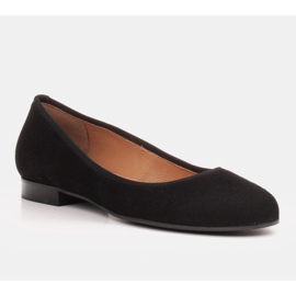 Marco Shoes Dámské balerínky Marco vyrobené z vysoce kvalitního přírodního semiše černý 1