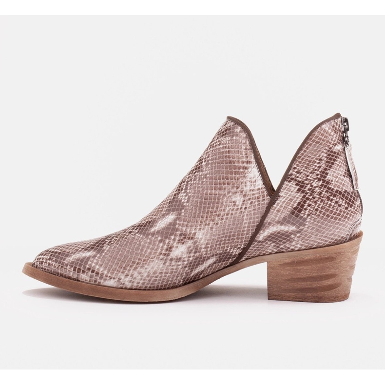 Marco Shoes Boty z přírodní kůže s výstřihem do V. béžový hnědý 2