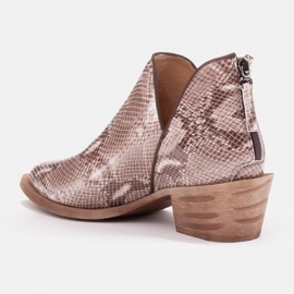 Marco Shoes Boty z přírodní kůže s výstřihem do V. béžový hnědý 3