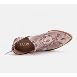 Marco Shoes Boty z přírodní kůže s výstřihem do V. béžový hnědý 4