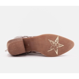 Marco Shoes Boty z přírodní kůže s výstřihem do V. béžový hnědý 5