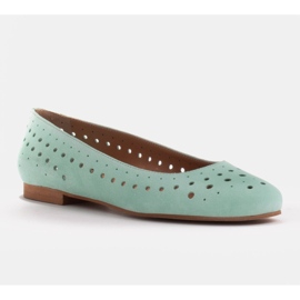 Marco Shoes Dámské balerínky s perforací na svršku zelená 1