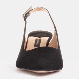 Marco Shoes Lodičky z jemného semiše s páskem černý 1