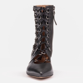 Marco Shoes Pletené kozačky s páskem černý 1