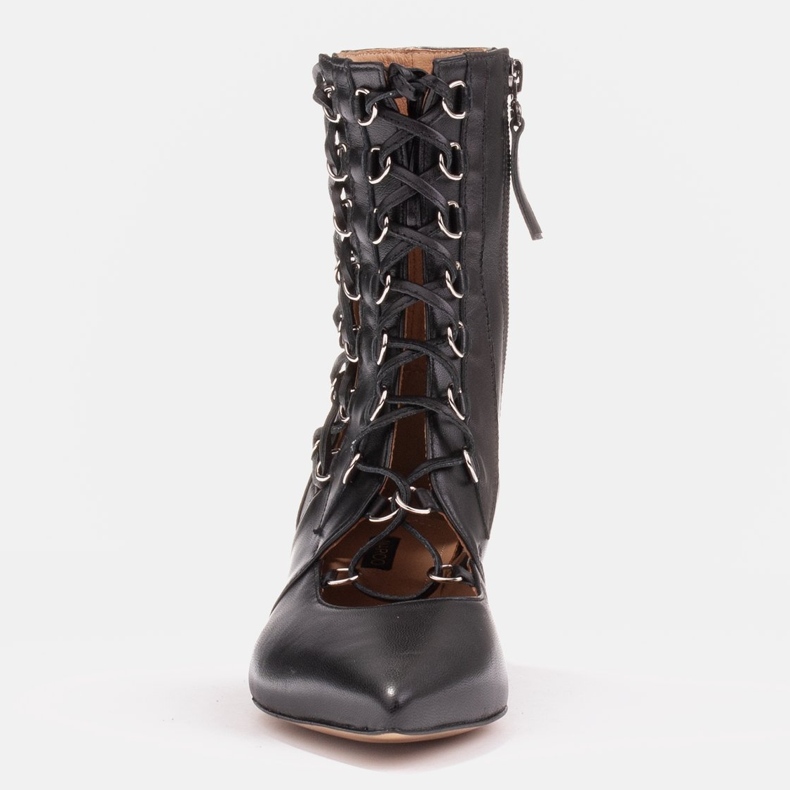 Marco Shoes Pletené kozačky s páskem černý 1