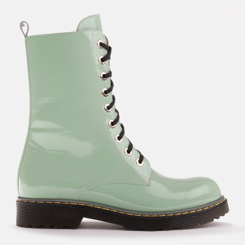Marco Shoes Vysoké kotníkové boty, kozačky zavázané na průsvitné podrážce zelený 1