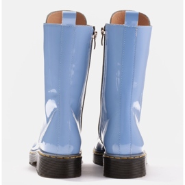 Marco Shoes Vysoké kotníkové boty, kozačky zavázané na průsvitné podrážce modrý 6