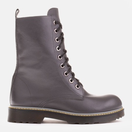 Marco Shoes Vysoké kotníkové boty, kozačky zavázané na průsvitné podrážce šedá 1