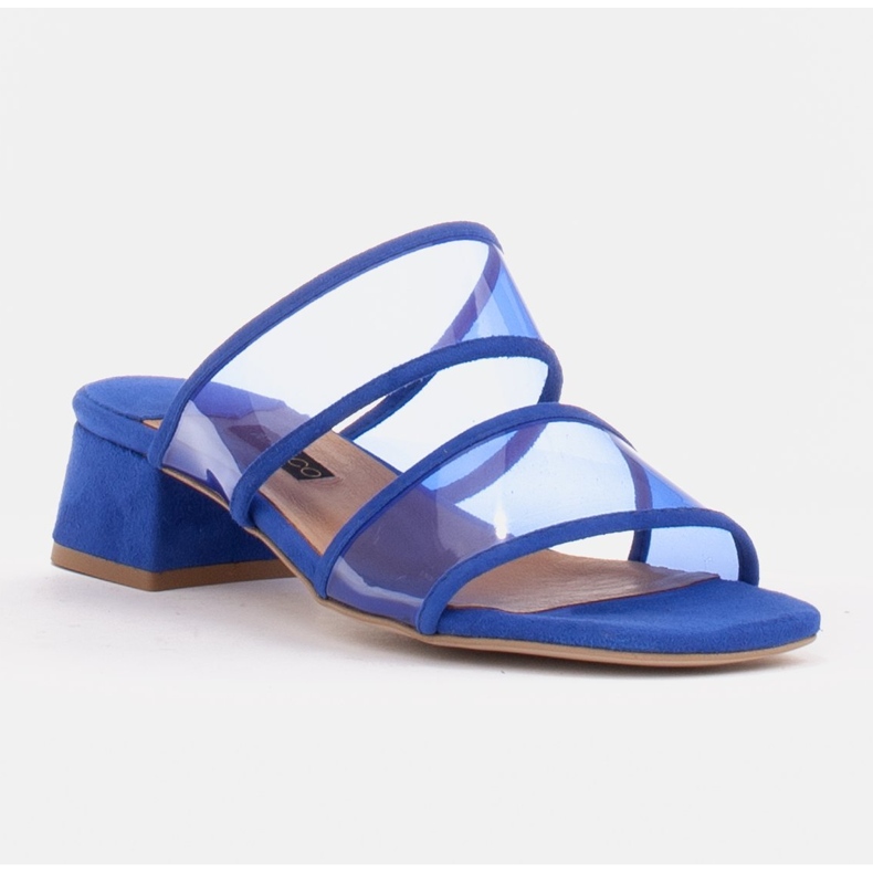 Marco Shoes Dámské pantofle s průsvitnými pruhy červený 1