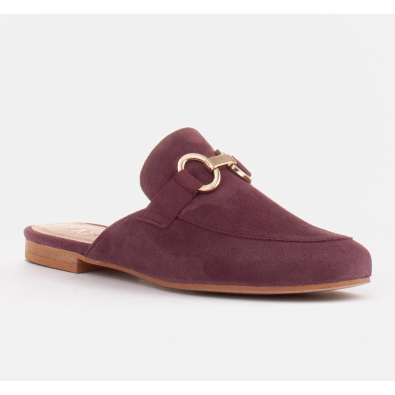 Marco Shoes Dámské semišové pantofle s ozdobou červený vícebarevný 2