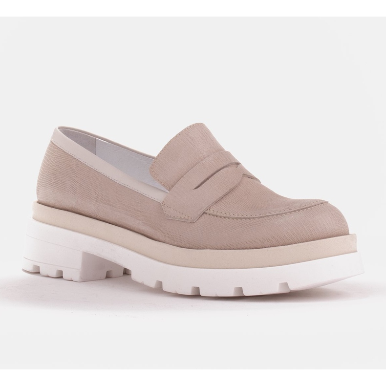 Marco Shoes Semišové boty se vzorem na silné podrážce béžový 1