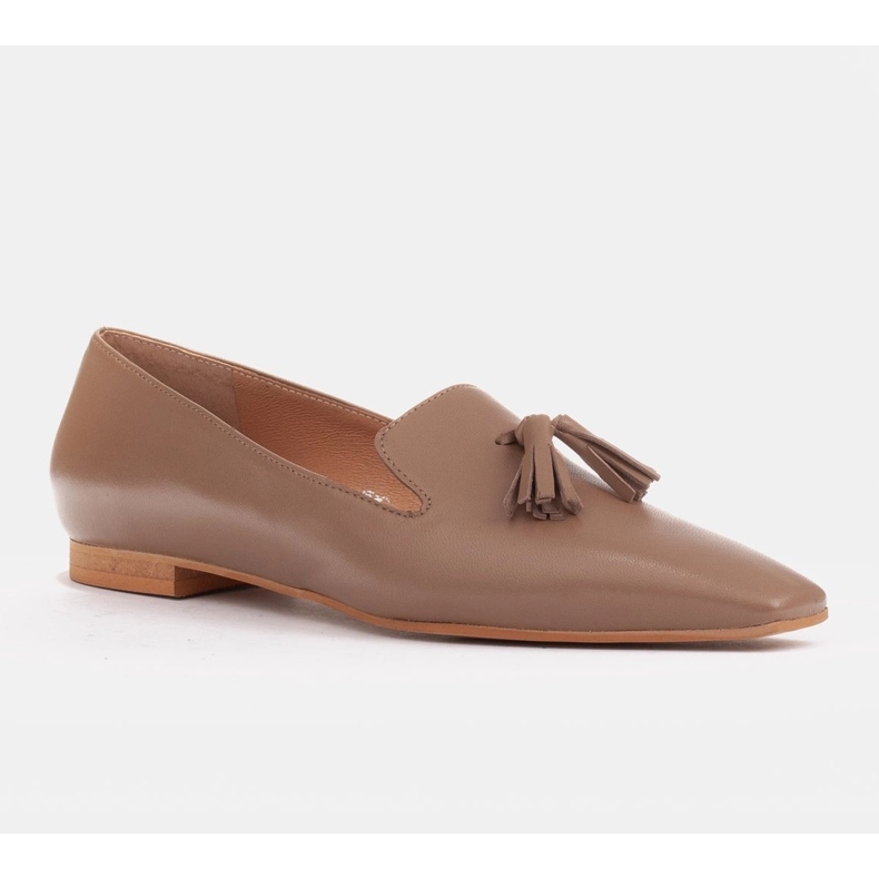 Marco Shoes Dámské pánské balerínky s třásněmi béžový 1