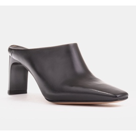 Marco Shoes Kožené letní lodičky s otevřenými zády černý 1