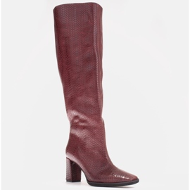 Marco Shoes Kozačky Kate se širším svrškem červený vícebarevný 1