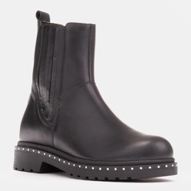 Marco Shoes Boty Costanza se stříbrnými cvočky černá 1