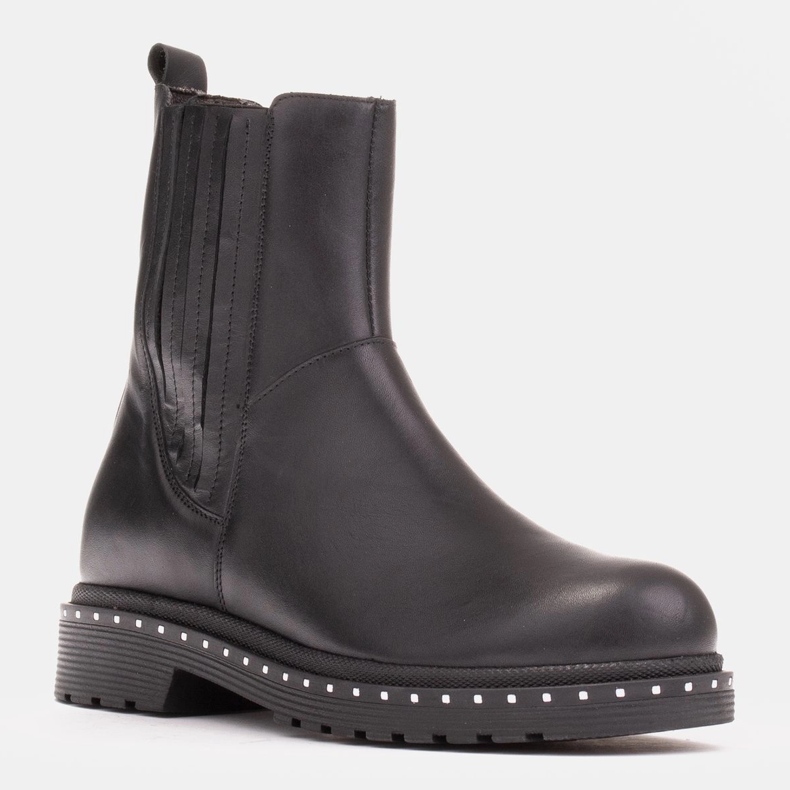 Marco Shoes Boty Costanza se stříbrnými cvočky černý 1