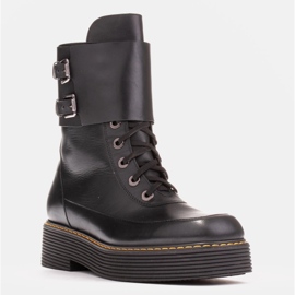 Marco Shoes Boty Federica s ozdobnými sponami černá 1