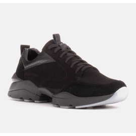 Marco Shoes Sportovní černé kožené tenisky černý 1