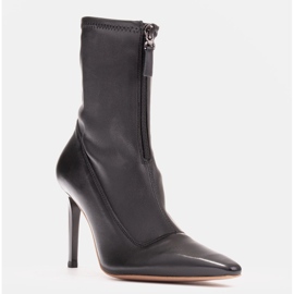 Marco Shoes Dámské vysoké podpatky s pružným svrškem černý 1