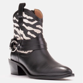 Marco Shoes Kovbojské boty Kaja s ozdobným páskem černá 1