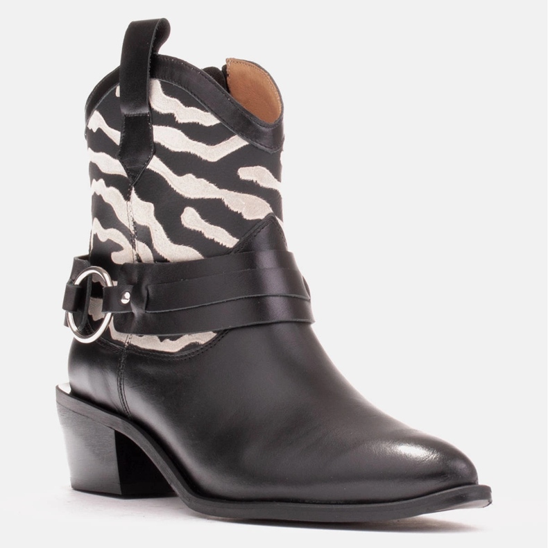 Marco Shoes Kovbojské boty Kaja s ozdobným páskem černý 1
