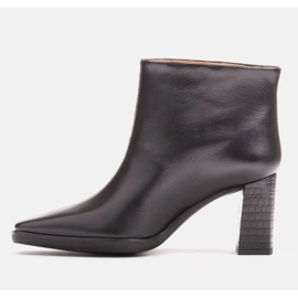 Marco Shoes Kombinované kozačky ze dvou druhů kůže černý 1