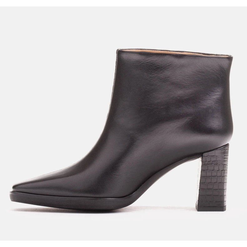 Marco Shoes Kombinované kozačky ze dvou druhů kůže černá 1