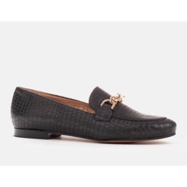 Marco Shoes Balerínky se zlatým řetízkem černý 1