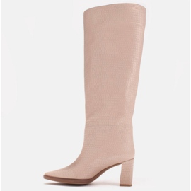 Marco Shoes Boty na podpatku pro široké lýtko béžový 3